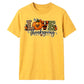 Love pumpkin leopard plaid text Thanksgiving Unisex T-Shirt