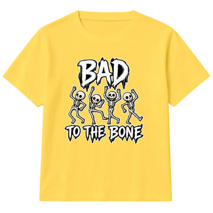 Dancing skeletons bad to the bone Halloween Kids T-Shirt