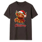 Cute fluffy highland cow winter Christmas Unisex T-Shirt