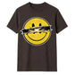 Edgy Ripped Smiley Face Anime Eyes Graphic Unisex T-Shirt