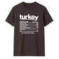 Funny turkey nutrition facts Thanksgiving Unisex T-Shirt
