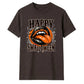 Spooky vampire fangs lips graphic Halloween Unisex t-shirt