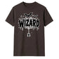 Spooky wizard cobweb bats graphic Halloween Unisex t-shirt