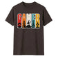 Vintage Retro Stripes Gamer Silhouette Graphic Unisex T-Shirt