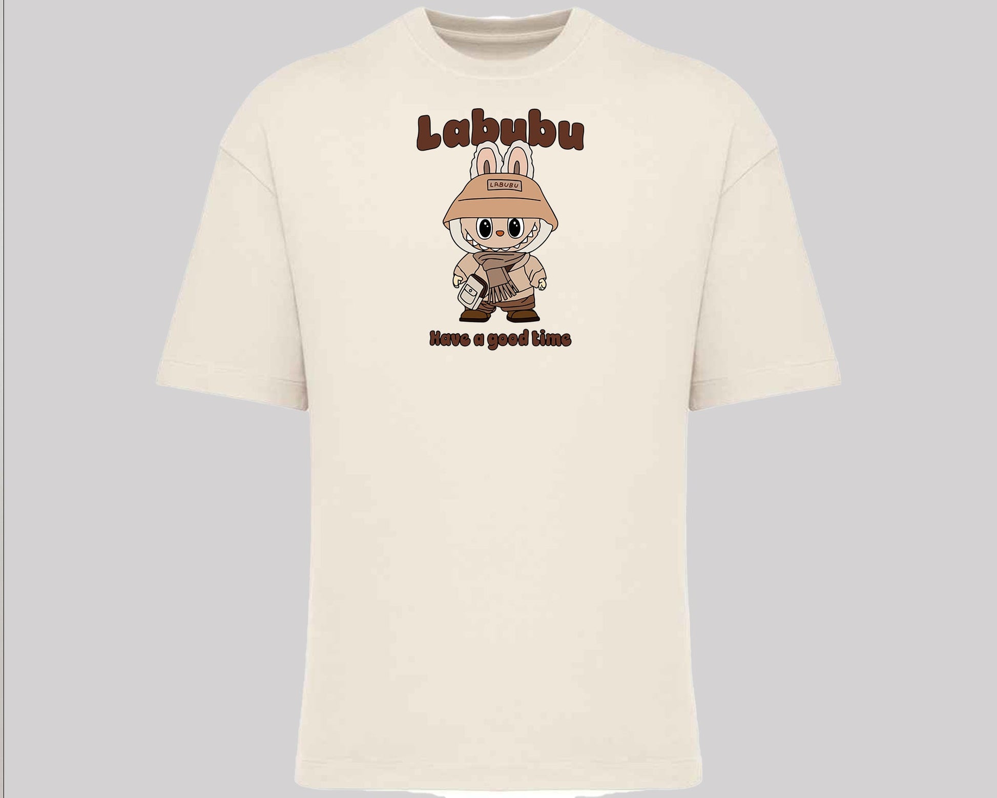Labubu "Have a Good Time" Oversized T-Shirt, Cute Cartoon Anime Graphic Tee, Unisex Oversized Fit Top M8425
