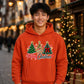 Decorated festive trees script Christmas Oversized Hoodie
