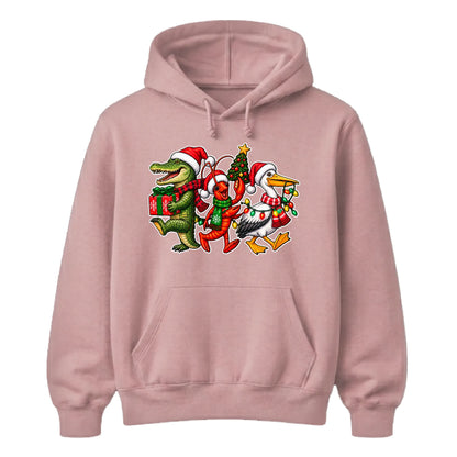Delightful swamp animals graphic Christmas Unisex Hoodie
