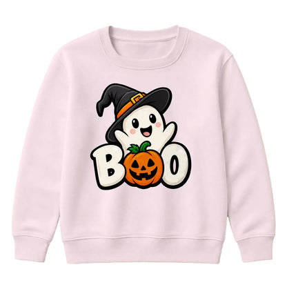 Delightful witch hat ghost boo Halloween Kids Sweatshirt