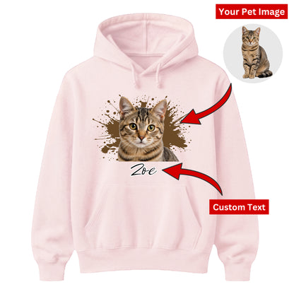 Elegant Paint Splash Customised Pet Photo Unisex Hoodie