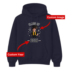 Custom Photo Unisex Hoodie Class of 2026 Graduation Gift for Him or Her