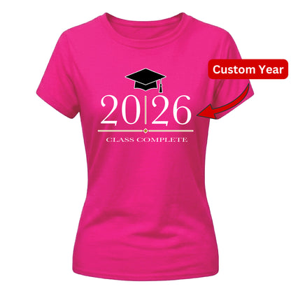 Personalized Graduation Year School Leavers Ladies Fit T-Shirt