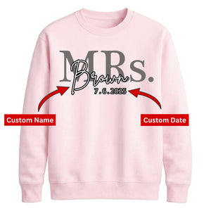 Custom Name Marriage Date Graphic Bride Unisex Sweatshirt