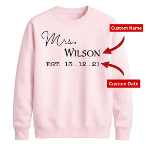 Custom Established Date Surname Graphic Bride Unisex Sweatshirt