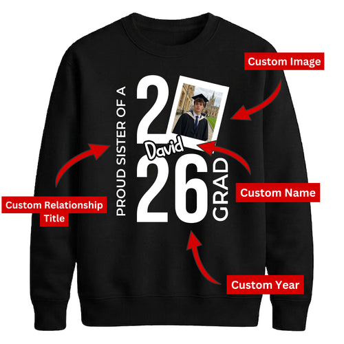 Personalised 2026 Graduation Unisex Sweatshirt Custom Photo