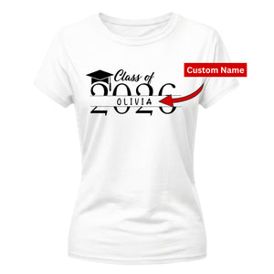 Graduation Ladies T-Shirt Personalised Name Class of 2026