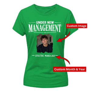 Custom Photo Under New Management Bride Ladies T-Shirt
