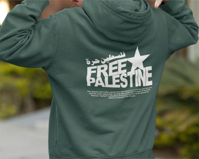 Support Palestine Freedom Hoodie, Free Palestine Solidarity Protest Jumper, Comfort Colors XS-4XL Sizes Comfy Hoody, Save Palestine Clothing