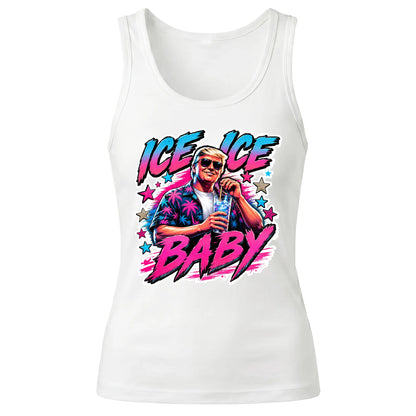 Donald Trump Ice Ice Baby 80s Graphic Ladies Tank Top