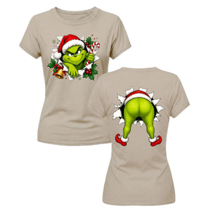 The Grinch Double Sided Funny Christmas Ladies T-Shirt