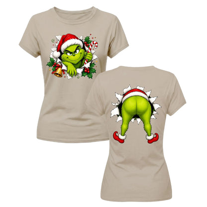 The Grinch Double Sided Funny Christmas Ladies T-Shirt