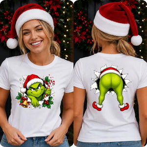 The Grinch Double Sided Funny Christmas Ladies T-Shirt