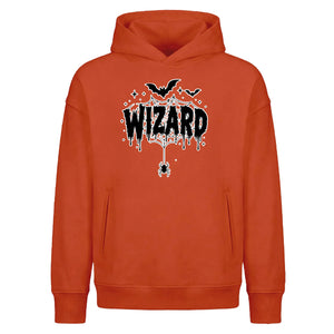 Dripping letters wizard and bats Halloween Oversized Hoodie