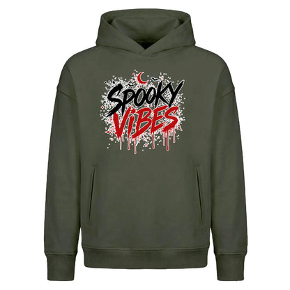 Dripping red text spooky vibes Halloween Oversized Hoodie