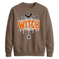 Dripping web witch bats print Halloween Unisex Sweatshirt