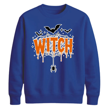 Dripping web witch bats print Halloween Unisex Sweatshirt