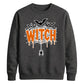 Dripping web witch bats print Halloween Unisex Sweatshirt