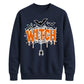 Dripping web witch bats print Halloween Unisex Sweatshirt