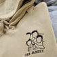 Custom Photo Embroidered Hoodie, Personalised Family Matching Sketch from Photo Unisex Jumper, 1st Anniversary Special Date Initial Sweater