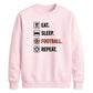 Eat Sleep Football Repeat Icon FIFA Printed Unisex Sweatshirt