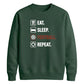 Eat Sleep Football Repeat Icon FIFA Printed Unisex Sweatshirt