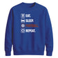 Eat Sleep Football Repeat Icon FIFA Printed Unisex Sweatshirt