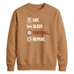 Eat Sleep Football Repeat Icon FIFA Printed Unisex Sweatshirt