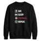 Eat Sleep Football Repeat Icon FIFA Printed Unisex Sweatshirt