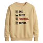 Eat Sleep Football Repeat Icon FIFA Printed Unisex Sweatshirt