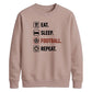 Eat Sleep Football Repeat Icon FIFA Printed Unisex Sweatshirt
