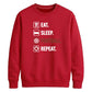 Eat Sleep Football Repeat Icon FIFA Printed Unisex Sweatshirt