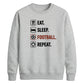 Eat Sleep Football Repeat Icon FIFA Printed Unisex Sweatshirt