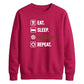 Eat Sleep Football Repeat Icon FIFA Printed Unisex Sweatshirt
