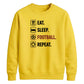 Eat Sleep Football Repeat Icon FIFA Printed Unisex Sweatshirt