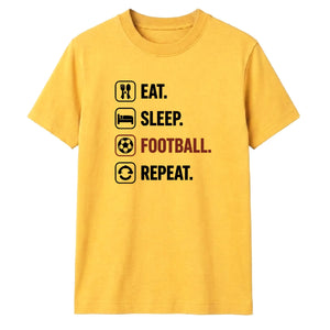 Eat Sleep Football Repeat Printed Unisex T-Shirt