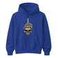 Edgy skull middle finger graphic print Halloween hoodie