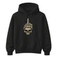 Edgy skull middle finger graphic print Halloween hoodie