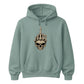 Edgy skull middle finger graphic print Halloween hoodie