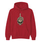 Edgy skull middle finger graphic print Halloween hoodie