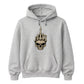 Edgy skull middle finger graphic print Halloween hoodie