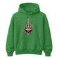 Edgy skull middle finger graphic print Halloween hoodie
